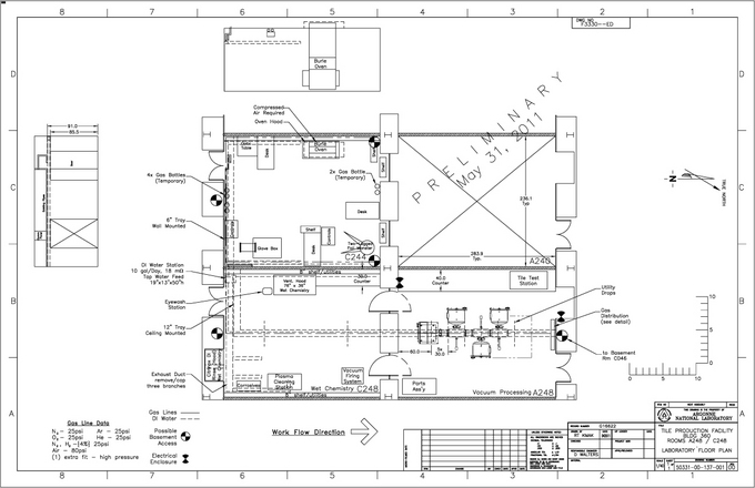 Tile production facility floor plan